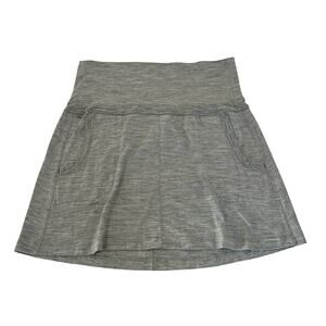 Icebreaker Active Merino Skirt Womens Size L Heather Gray Knit Pull On